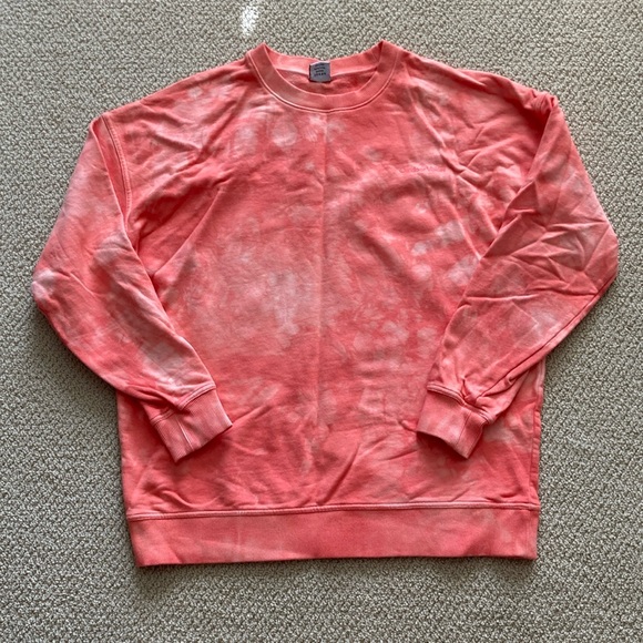 Outdoor Voices Men’s Crewneck Sweater Tie Dye Orange Small Oversized Like New - Picture 1 of 11